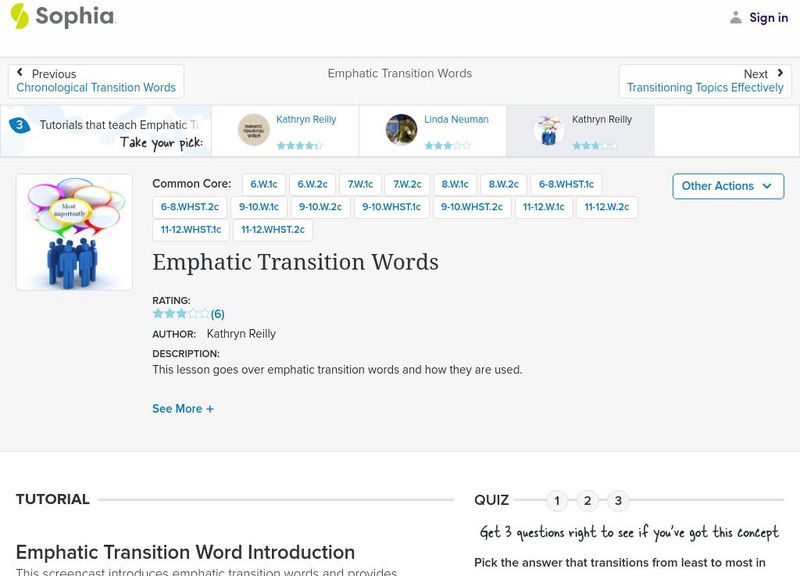 Sophia: Emphatic Transition Words: Lesson 1 Unit Plan Sophia: Emphatic Transition Words: Lesson 1 Unit Plan