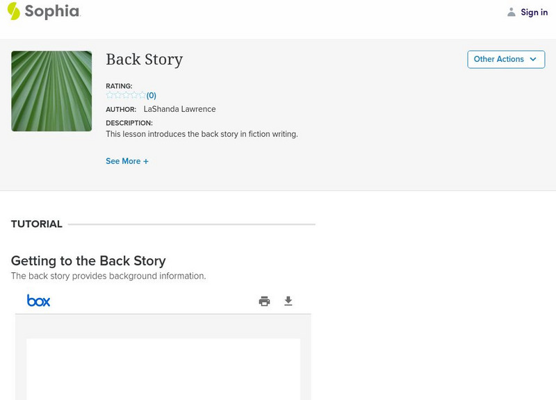 Sophia: Back Story PPT Sophia: Back Story PPT
