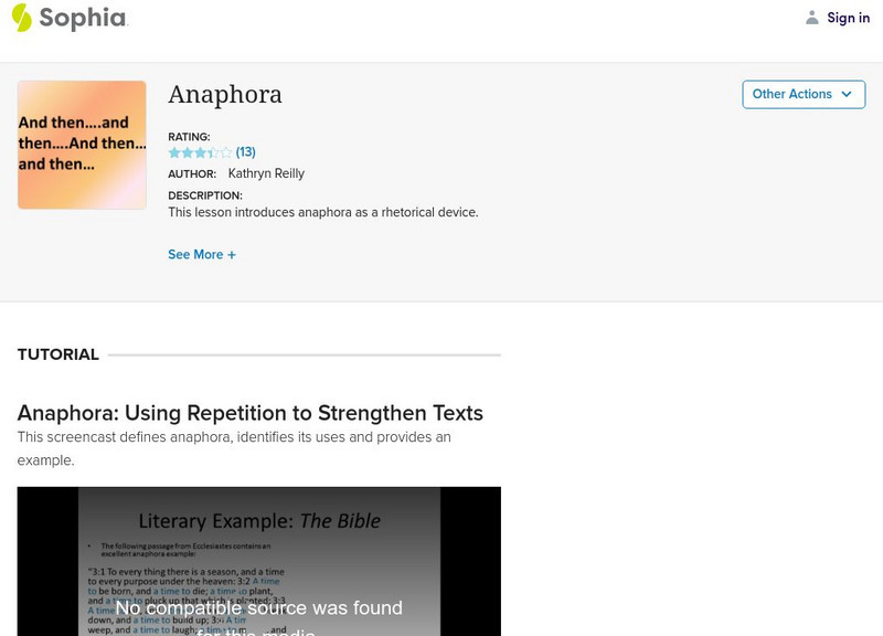 Sophia: Anaphora Instructional Video