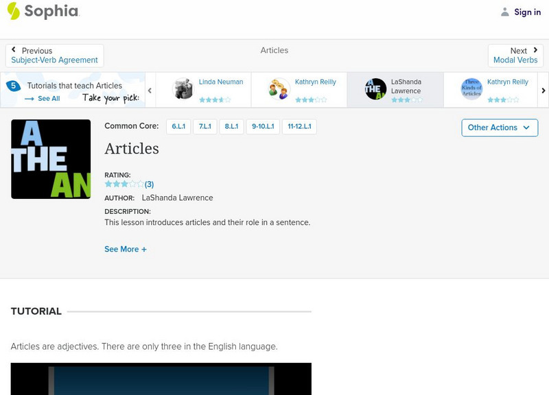 Sophia: Articles: Lesson 2 Instructional Video Sophia: Articles: Lesson 2 Instructional Video