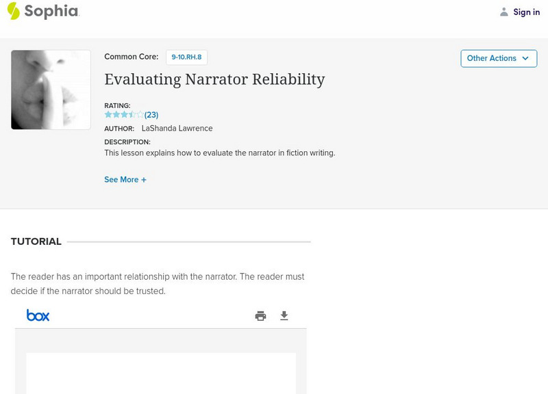 Sophia: Evaluating Narrator Reliability PPT