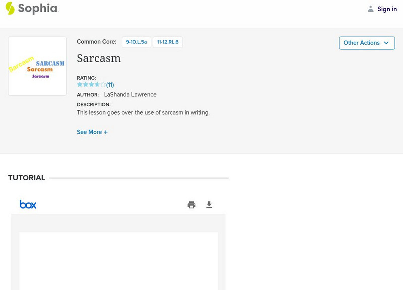 Sophia: Sarcasm PPT Sophia: Sarcasm PPT