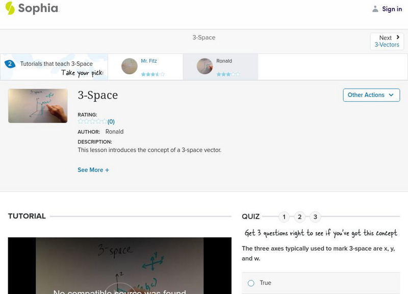 Sophia: 3 Space: Lesson 3 Instructional Video