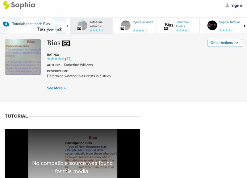 Sophia: Bias: Lesson 3 Instructional Video Sophia: Bias: Lesson 3 Instructional Video