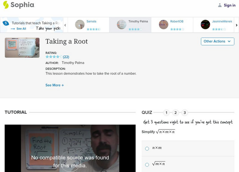 Sophia: Taking a Root: Lesson 3 Instructional Video Sophia: Taking a Root: Lesson 3 Instructional Video
