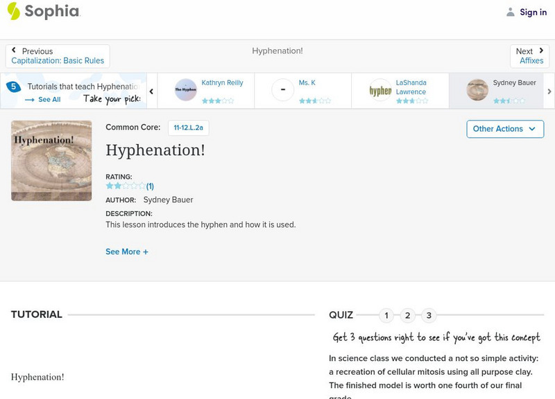Sophia: Hyphenation! Instructional Video
