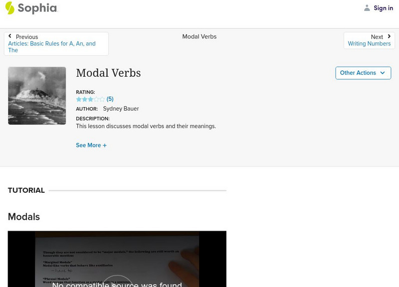 Sophia: Modal Verbs Instructional Video