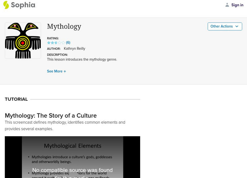 Sophia: Mythology: Lesson 2 Instructional Video Sophia: Mythology: Lesson 2 Instructional Video