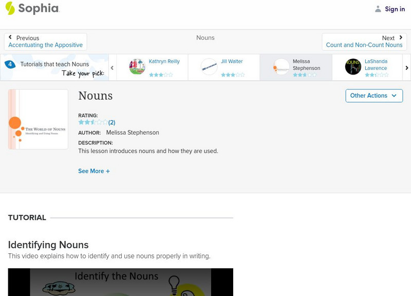 Sophia: Nouns: Lesson 4 Instructional Video Sophia: Nouns: Lesson 4 Instructional Video