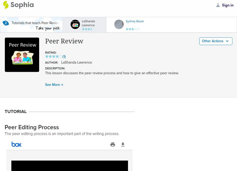 Sophia: Peer Review: Lesson 2 PPT Sophia: Peer Review: Lesson 2 PPT