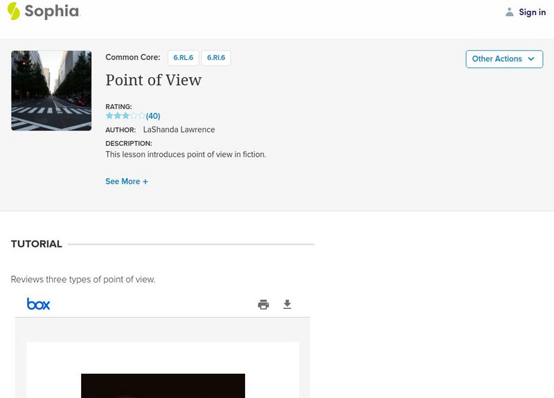 Sophia: Point of View Instructional Video