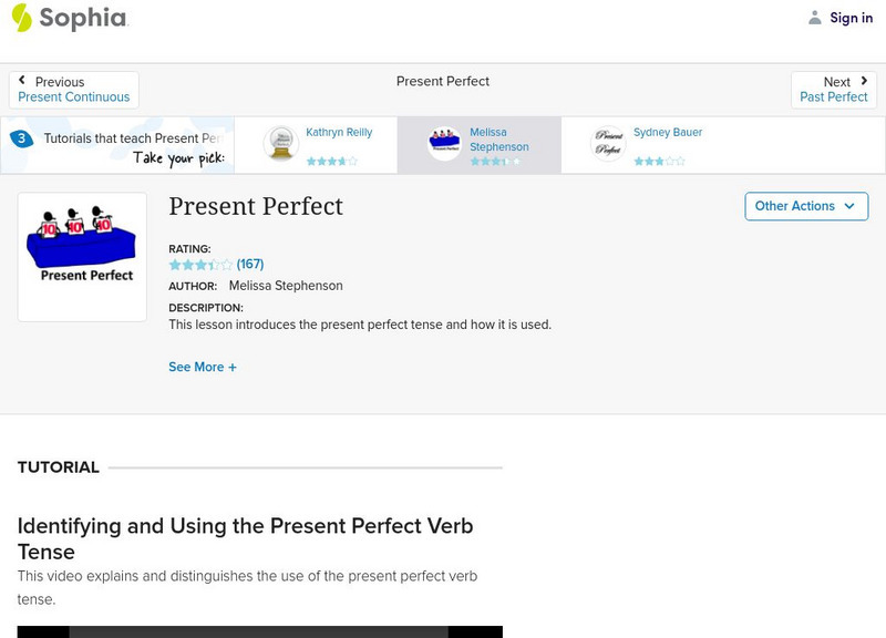 Sophia: Present Perfect: Lesson 4 Instructional Video