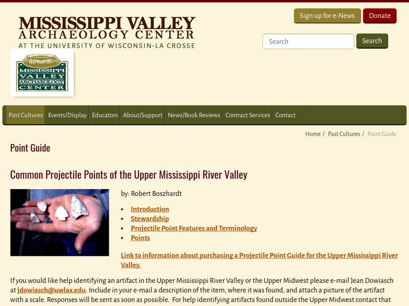 Mississippi Valley Archaeolgy Center: Common Projectile Points Website Mississippi Valley Archaeolgy Center: Common Projectile Points Website