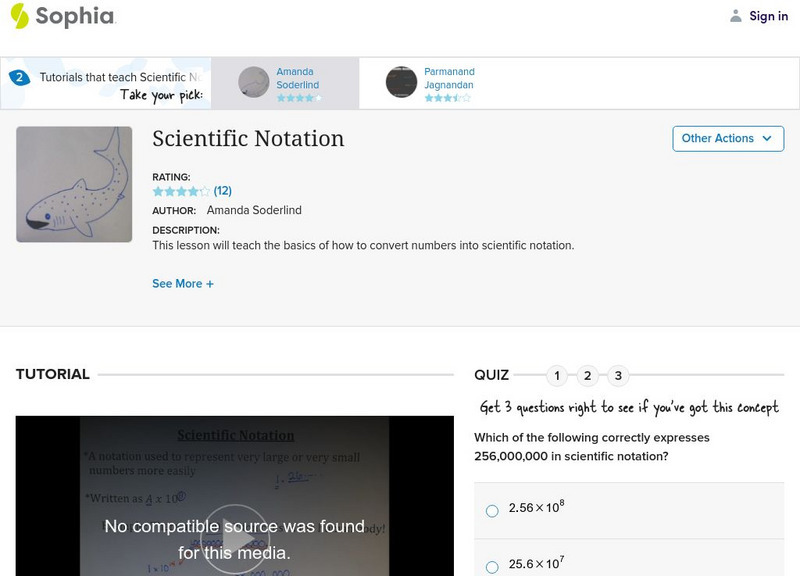 Sophia: Scientific Notation Instructional Video