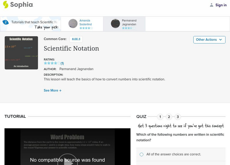 Sophia: Scientific Notation #32 Instructional Video
