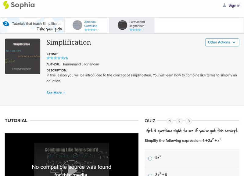 Sophia: Simplification #2 Instructional Video Sophia: Simplification #2 Instructional Video