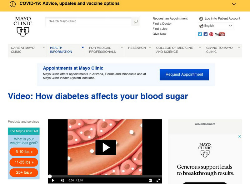 Mayo Clinic: Video: How Diabetes Affects Your Blood Sugar Website