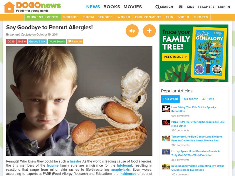 Dogo News: Say Goodbye to Peanut Allergies Article