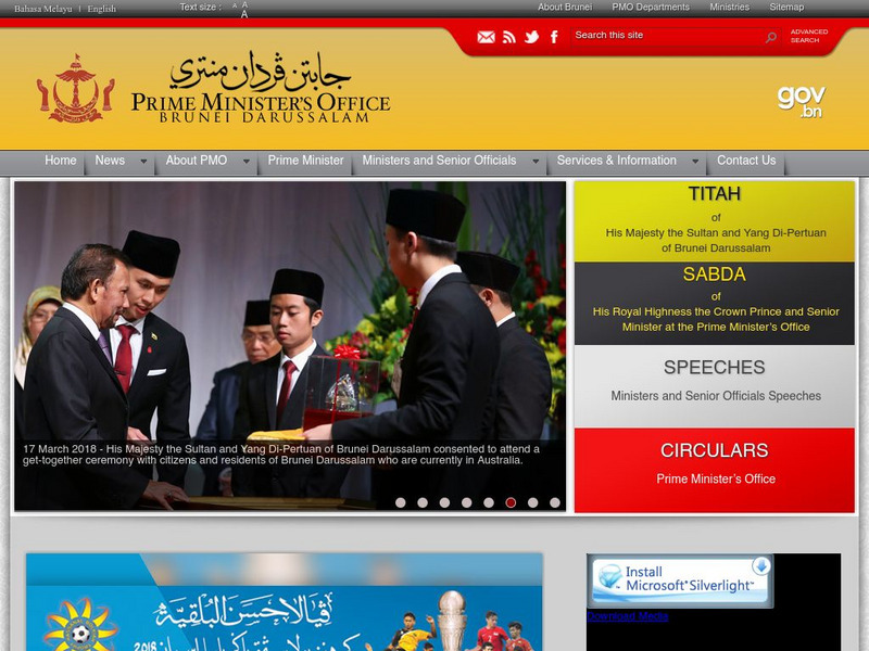 The Prime Minister's Office of Brunei Darussalam: Brief History Website The Prime Minister's Office of Brunei Darussalam: Brief History Website