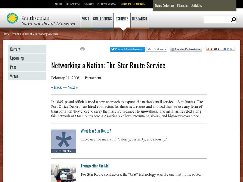 National Postal Museum: Star Route Service Handout