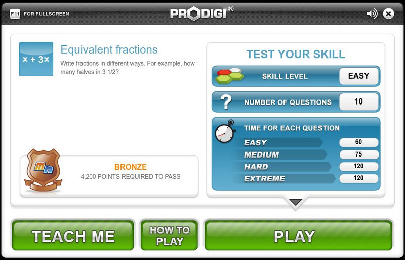 Mangahigh: Number: Equivalent Fractions Interactive
