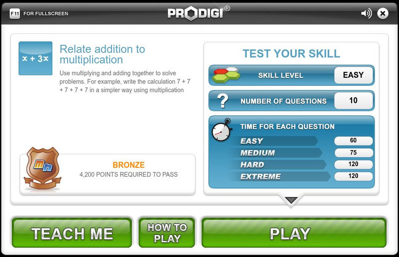 Mangahigh: Number: Relate Addition to Multiplication Interactive