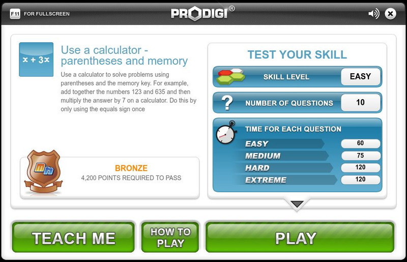 Mangahigh: Number: Use a Calculator Parentheses and Memory Interactive Mangahigh: Number: Use a Calculator Parentheses and Memory Interactive