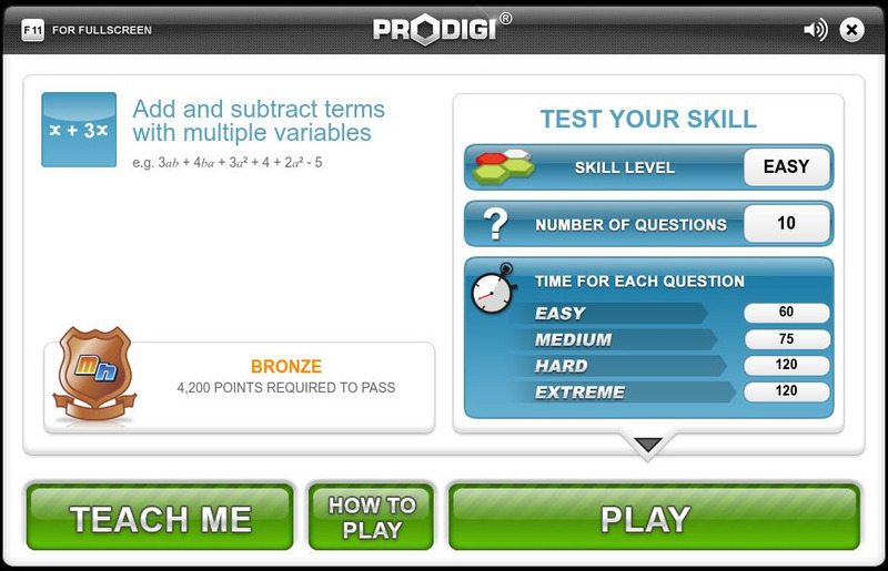 Mangahigh: Algebra: Add and Subtract Terms With Multiple Variables Unit Plan