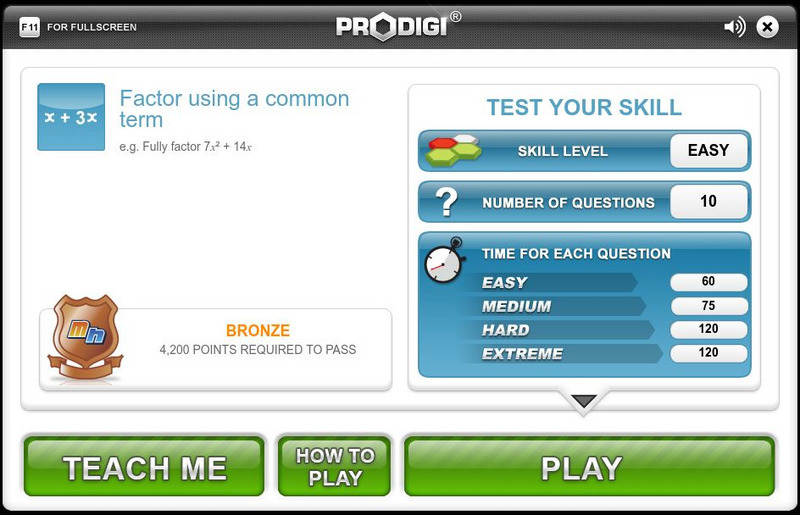 Mangahigh: Algebra: Factor Using a Common Term Unit Plan Mangahigh: Algebra: Factor Using a Common Term Unit Plan