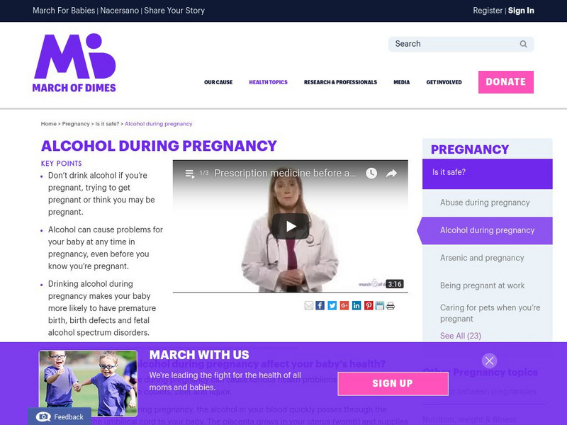 March of Dimes: Drinking Alcohol During Pregnancy Website March of Dimes: Drinking Alcohol During Pregnancy Website