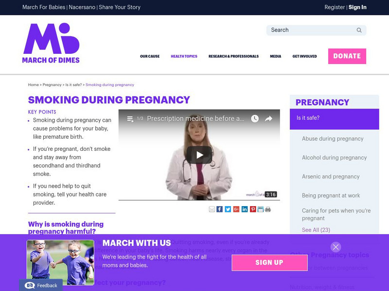 March of Dimes: Smoking and Pregnancy Website March of Dimes: Smoking and Pregnancy Website