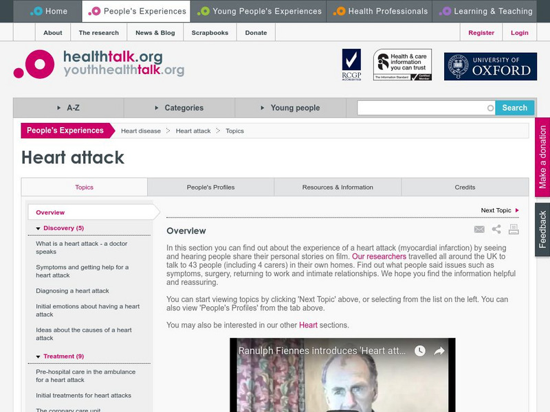 Health Talk Online: Heart Attack Website Health Talk Online: Heart Attack Website