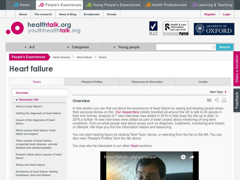 Health Talk Online: Heart Failure Website Health Talk Online: Heart Failure Website