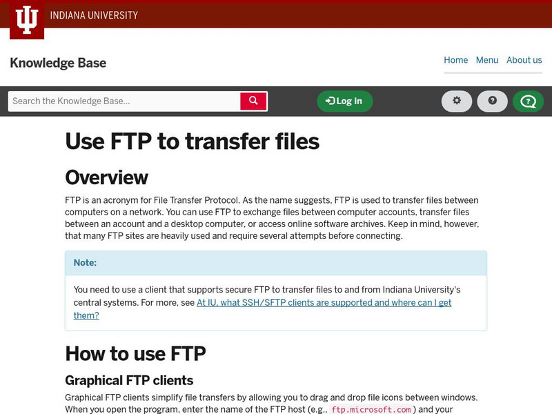 Indiana University Knowledge Base: What Is Ftp? Website Indiana University Knowledge Base: What Is Ftp? Website