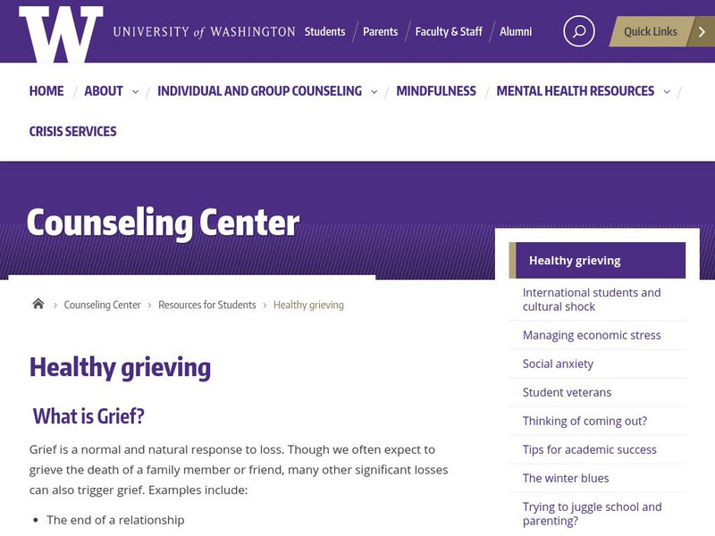 Uwscc: Healthy Grieving Website Uwscc: Healthy Grieving Website