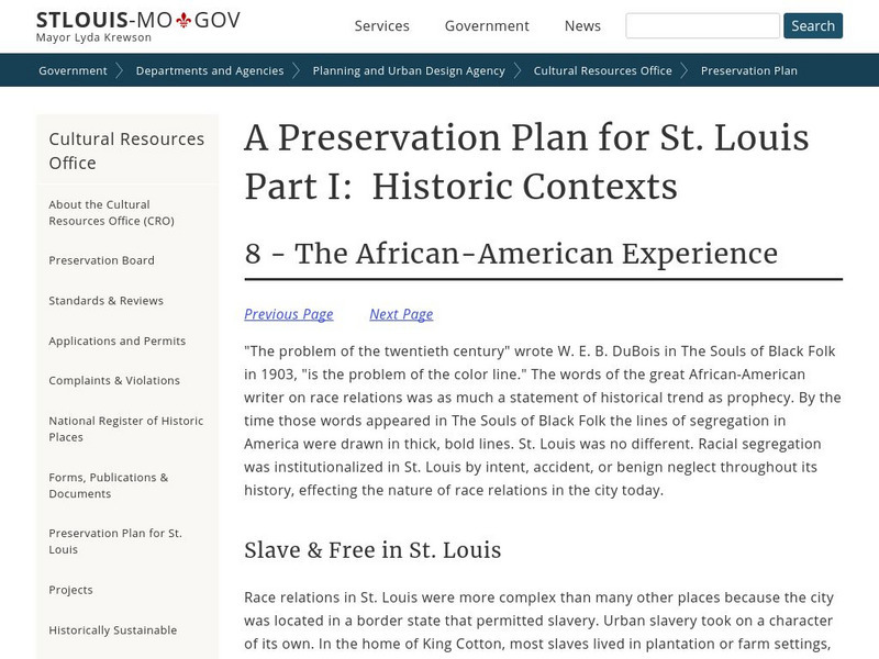 The African American Experience Website The African American Experience Website