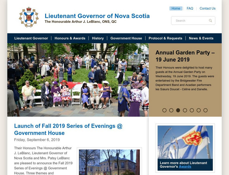Lieutenant Governor of Nova Scotia Website