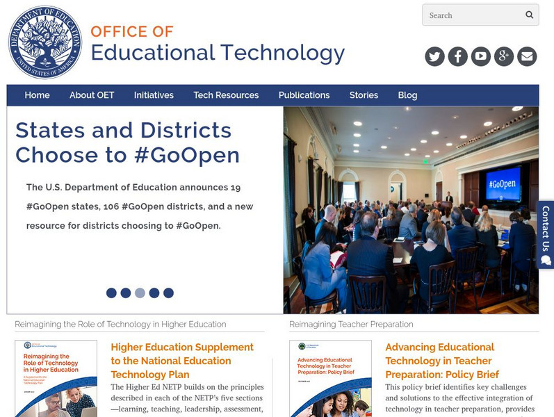 U.s. Dept. Of Education: Office of Education Technology Website