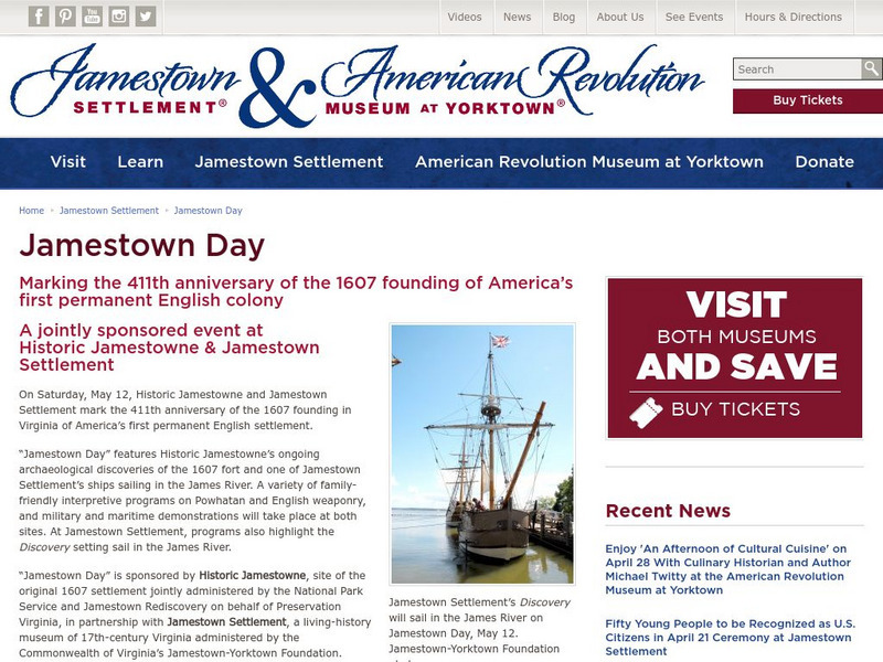 History Is Fun: Jamestown Day Website History Is Fun: Jamestown Day Website