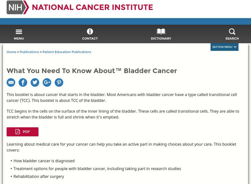 Cancer.gov: What You Need to Know About Bladder Cancer eBook Cancer.gov: What You Need to Know About Bladder Cancer eBook