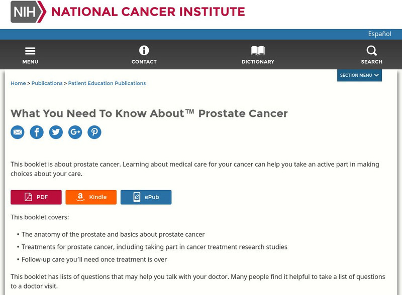 Cancer.gov: What You Need to Know About Prostate Cancer eBook Cancer.gov: What You Need to Know About Prostate Cancer eBook