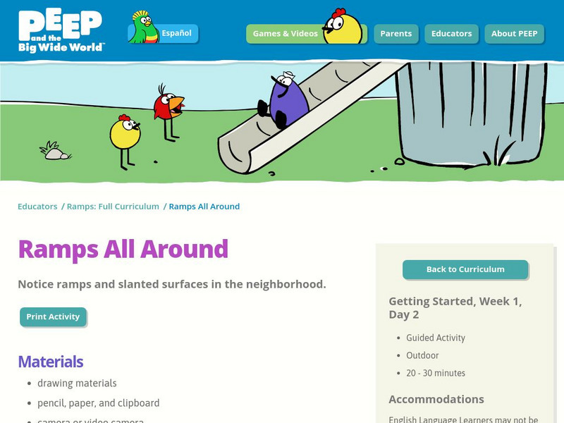 Wgbh: Peep and the Big Wide World: Ramps All Around Lesson Plan Wgbh: Peep and the Big Wide World: Ramps All Around Lesson Plan