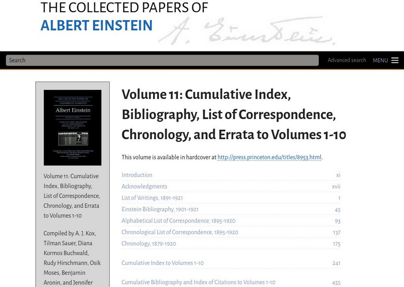 Collected Papers of Einstein: Vol 11:cumulative Index, Bibliography for Vol 1 10 eBook Collected Papers of Einstein: Vol 11:cumulative Index, Bibliography for Vol 1 10 eBook