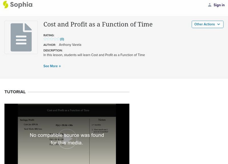 Sophia: Absolute Value Inequalities: Range of Costs Instructional Video