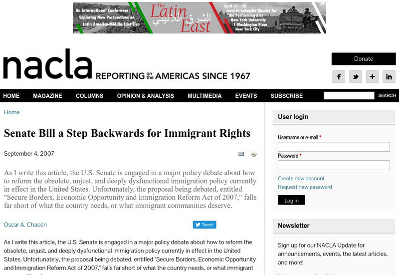 Senate Bill a Step Backwards for Immigrant Rights Website