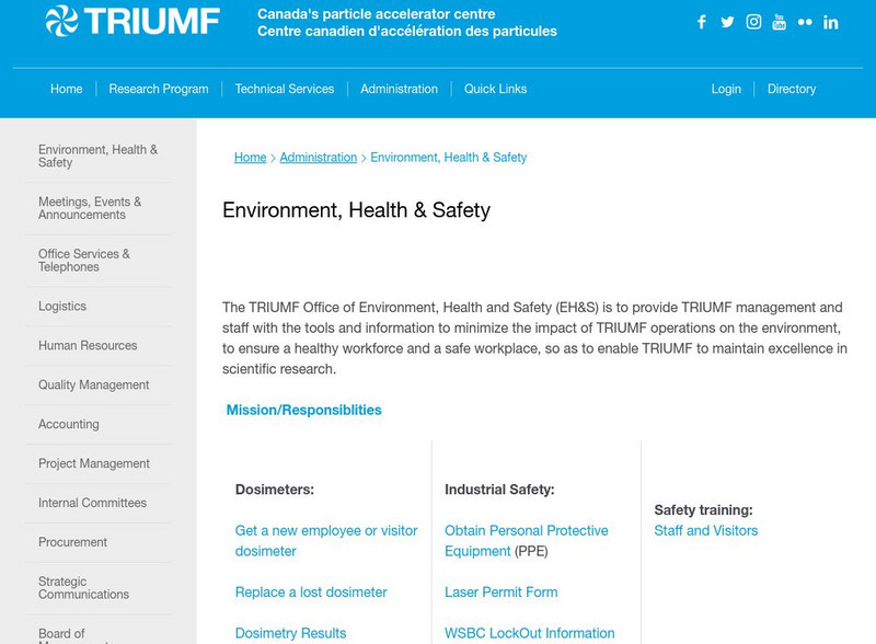 Triumf: Environment, Health & Safety Website