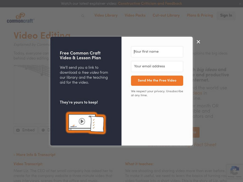 Common Craft: Video Editing Instructional Video