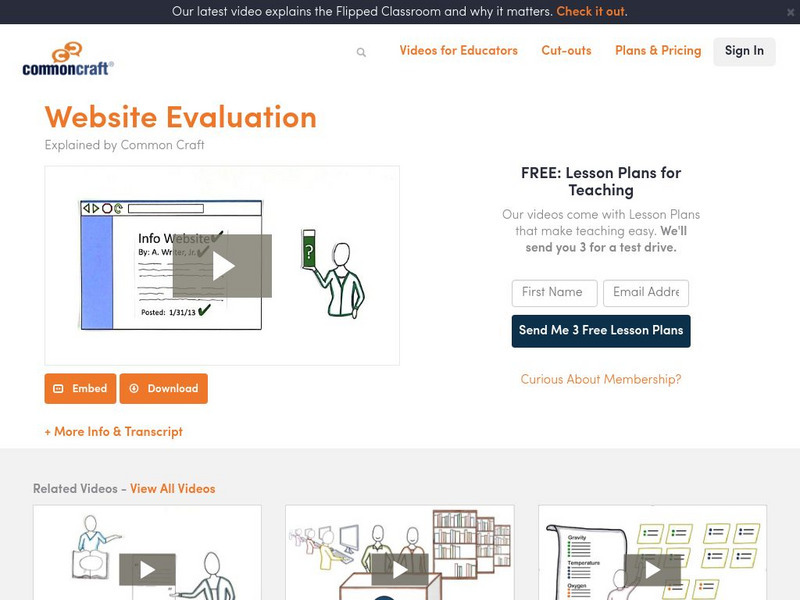 Common Craft: Website Evaluation Instructional Video Common Craft: Website Evaluation Instructional Video