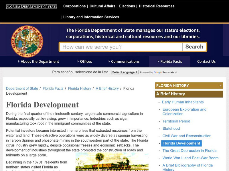 Florida Historical Resources: Florida History: Florida Development Website Florida Historical Resources: Florida History: Florida Development Website