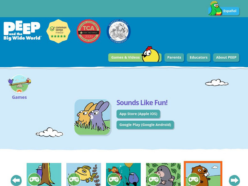 Wgbh: Peep and the Big Wide World: Games: Sounds Like Fun! Interactive